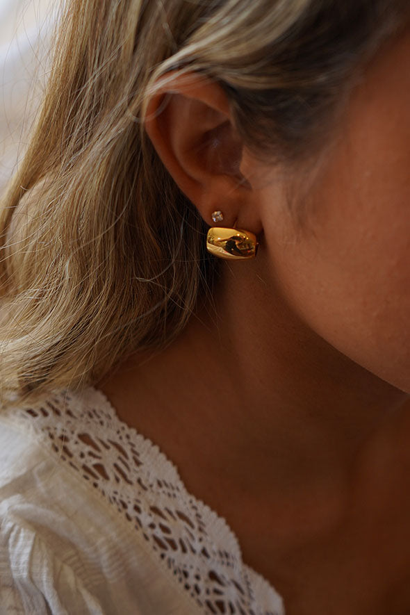 Catania Chunky Wide Gold Hoop Earrings