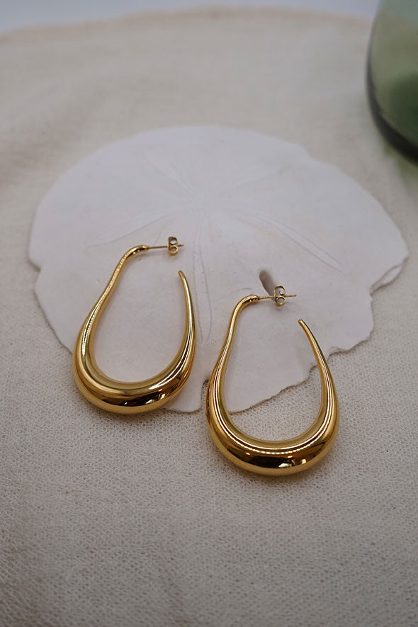 Lucia Unique Lightweight Large Gold Hoop Earrings