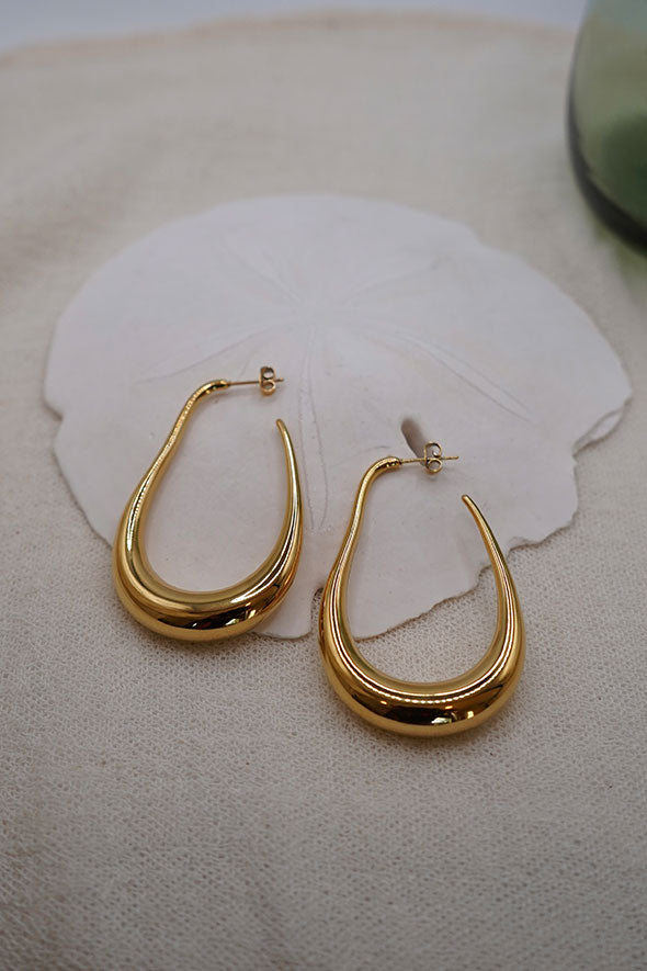 Lucia Unique Lightweight Large Gold Hoop Earrings | Nikki Tans